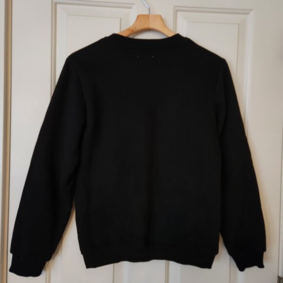 Lola + The Boys Dreamer Black Crewneck Sweatshirt Beaded Sequins Soft Boho Glam - Picture 2 of 10